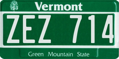 VT license plate ZEZ714