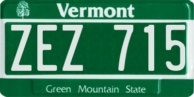 VT license plate ZEZ715