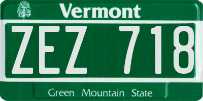 VT license plate ZEZ718