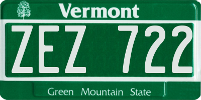 VT license plate ZEZ722