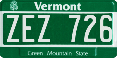 VT license plate ZEZ726