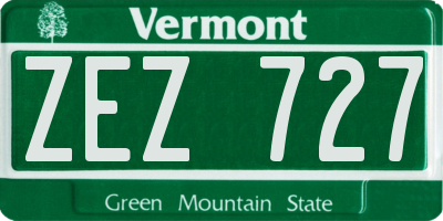 VT license plate ZEZ727