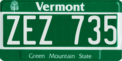 VT license plate ZEZ735
