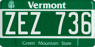 VT license plate ZEZ736