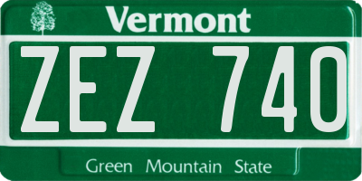 VT license plate ZEZ740