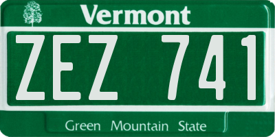 VT license plate ZEZ741