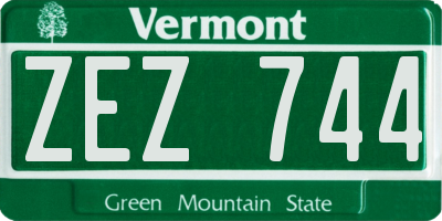 VT license plate ZEZ744
