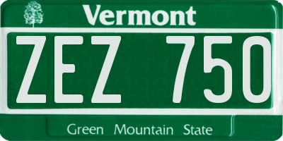 VT license plate ZEZ750