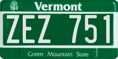 VT license plate ZEZ751