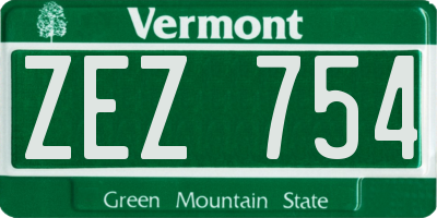 VT license plate ZEZ754