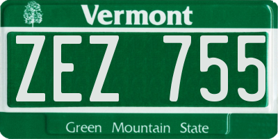VT license plate ZEZ755