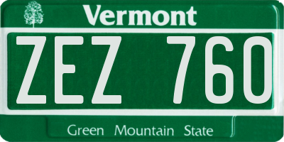 VT license plate ZEZ760