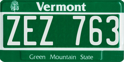 VT license plate ZEZ763