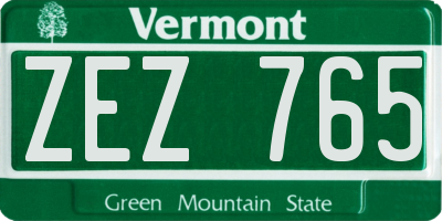 VT license plate ZEZ765