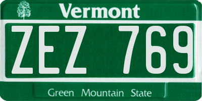 VT license plate ZEZ769