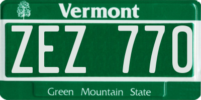 VT license plate ZEZ770