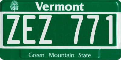 VT license plate ZEZ771