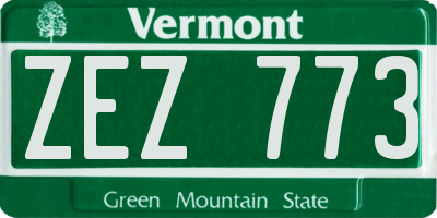 VT license plate ZEZ773