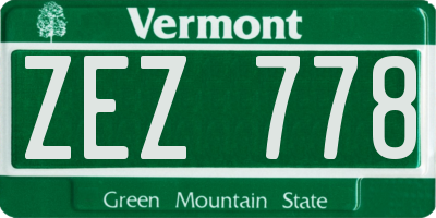 VT license plate ZEZ778