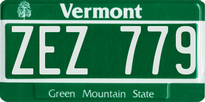 VT license plate ZEZ779