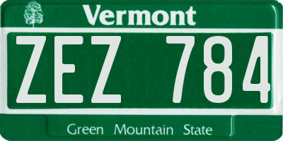 VT license plate ZEZ784