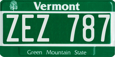 VT license plate ZEZ787