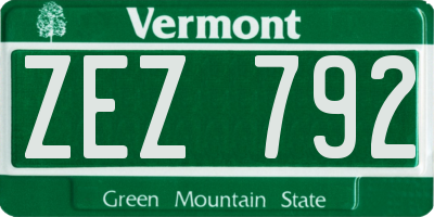 VT license plate ZEZ792