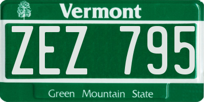 VT license plate ZEZ795