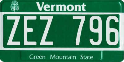 VT license plate ZEZ796
