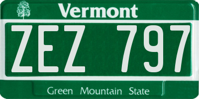 VT license plate ZEZ797