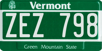 VT license plate ZEZ798