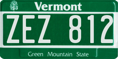 VT license plate ZEZ812