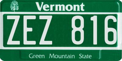 VT license plate ZEZ816