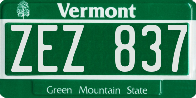 VT license plate ZEZ837