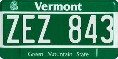 VT license plate ZEZ843