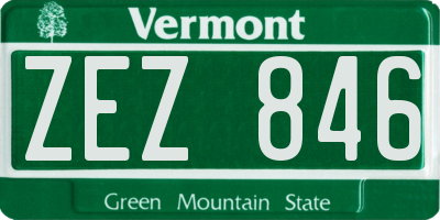 VT license plate ZEZ846