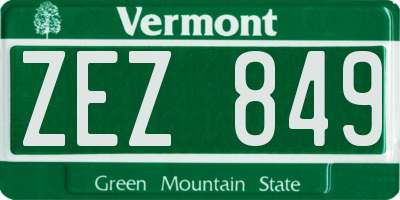 VT license plate ZEZ849