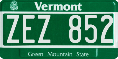 VT license plate ZEZ852