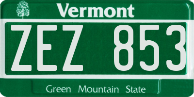 VT license plate ZEZ853