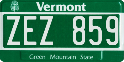 VT license plate ZEZ859