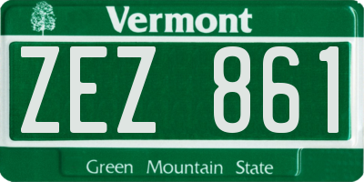 VT license plate ZEZ861
