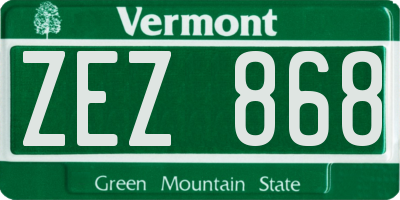 VT license plate ZEZ868