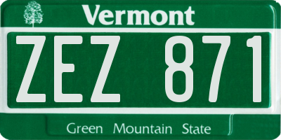 VT license plate ZEZ871
