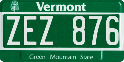 VT license plate ZEZ876