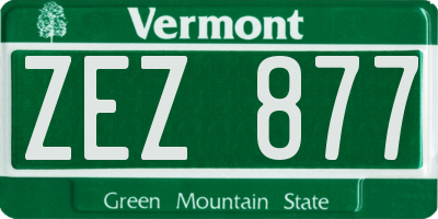 VT license plate ZEZ877