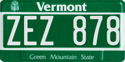 VT license plate ZEZ878