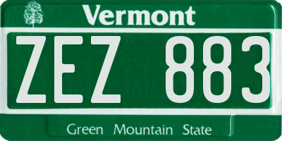 VT license plate ZEZ883