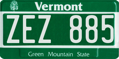 VT license plate ZEZ885