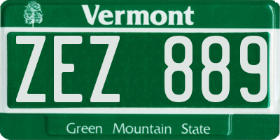 VT license plate ZEZ889