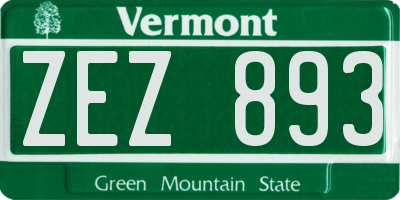 VT license plate ZEZ893